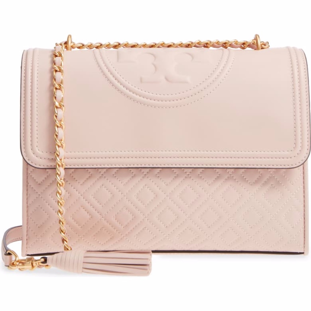 TORY BURCH Fleming Shell Pink Leather Convertible